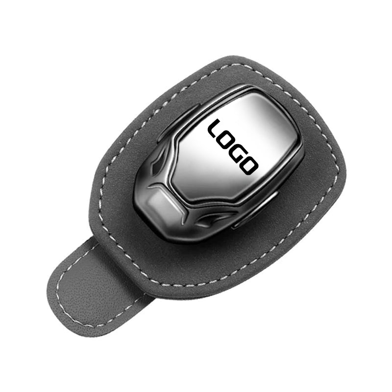 Clip à lunettes multifonctionnel en daim avec le logo de votre voiture