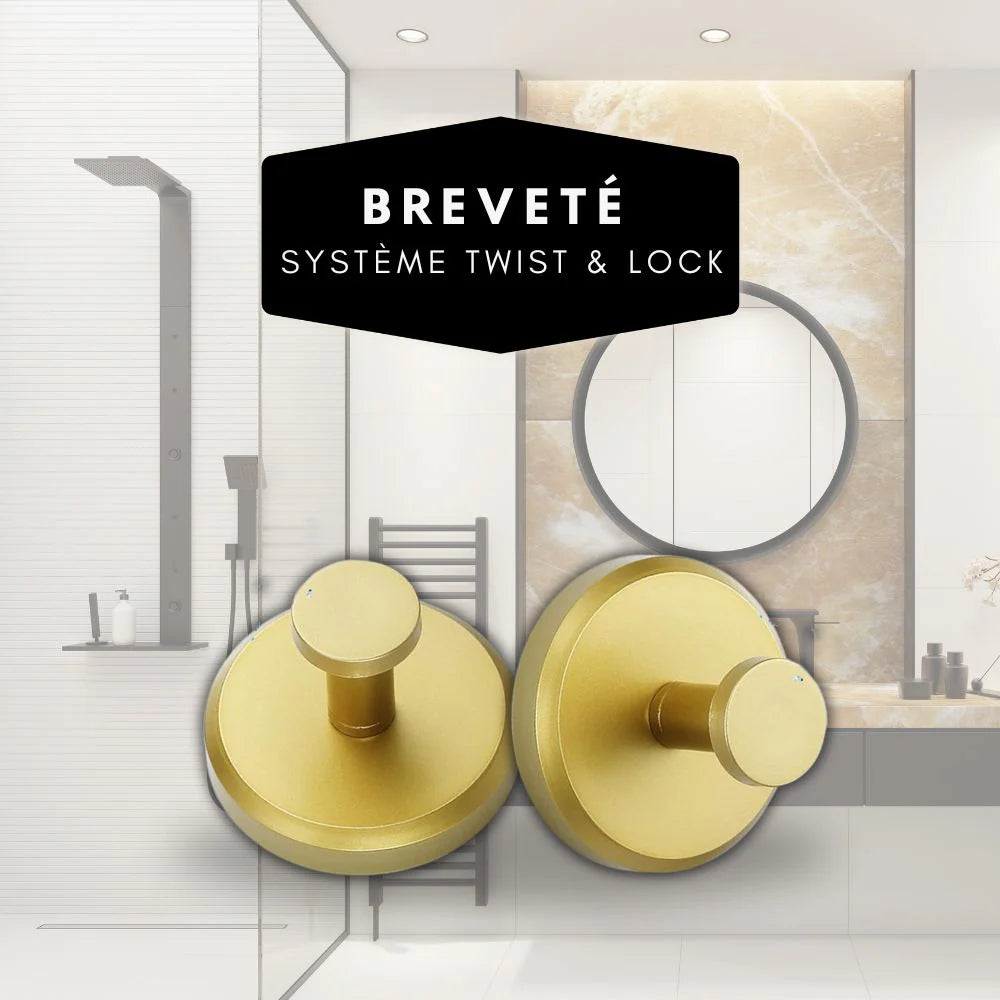 Crochets muraux de qualité supérieure - Fixation ultra-résistante sans perçage (2+2 GRATUITS)